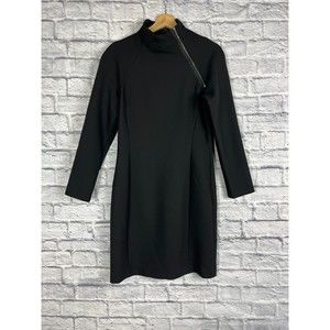 NWT Theory SZ 12 "Danella" Wool Mini Sheath Dress Asymmetric Zippered Neckline